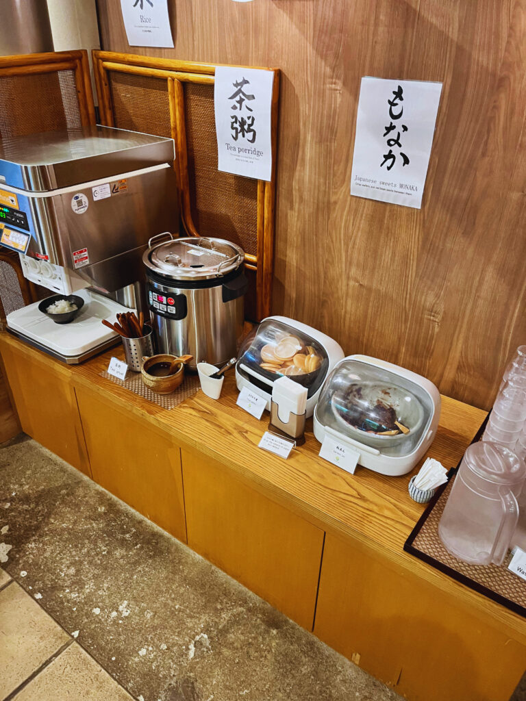 茶粥、ご飯、もなかのコーナー