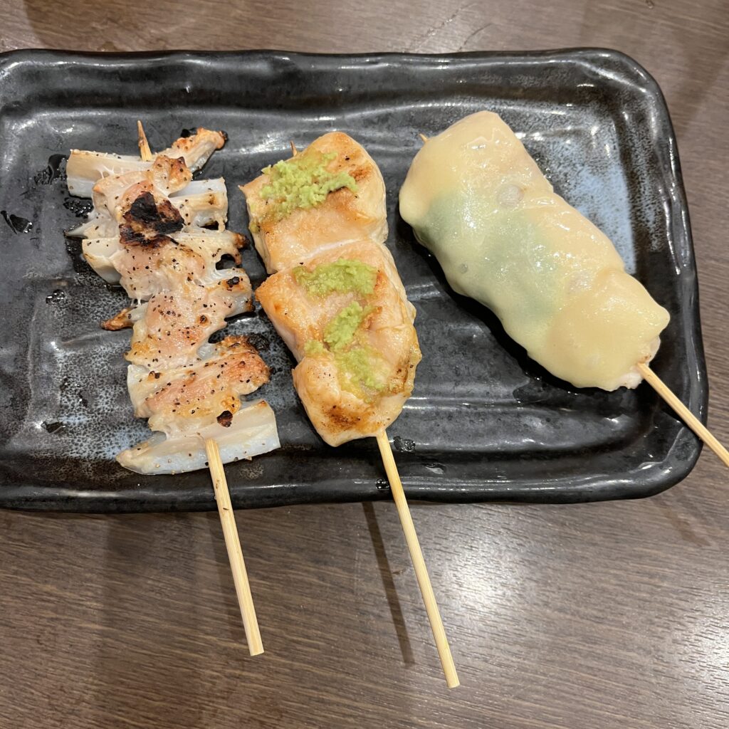 やげんなんこつとささみわさびとチーズ明太