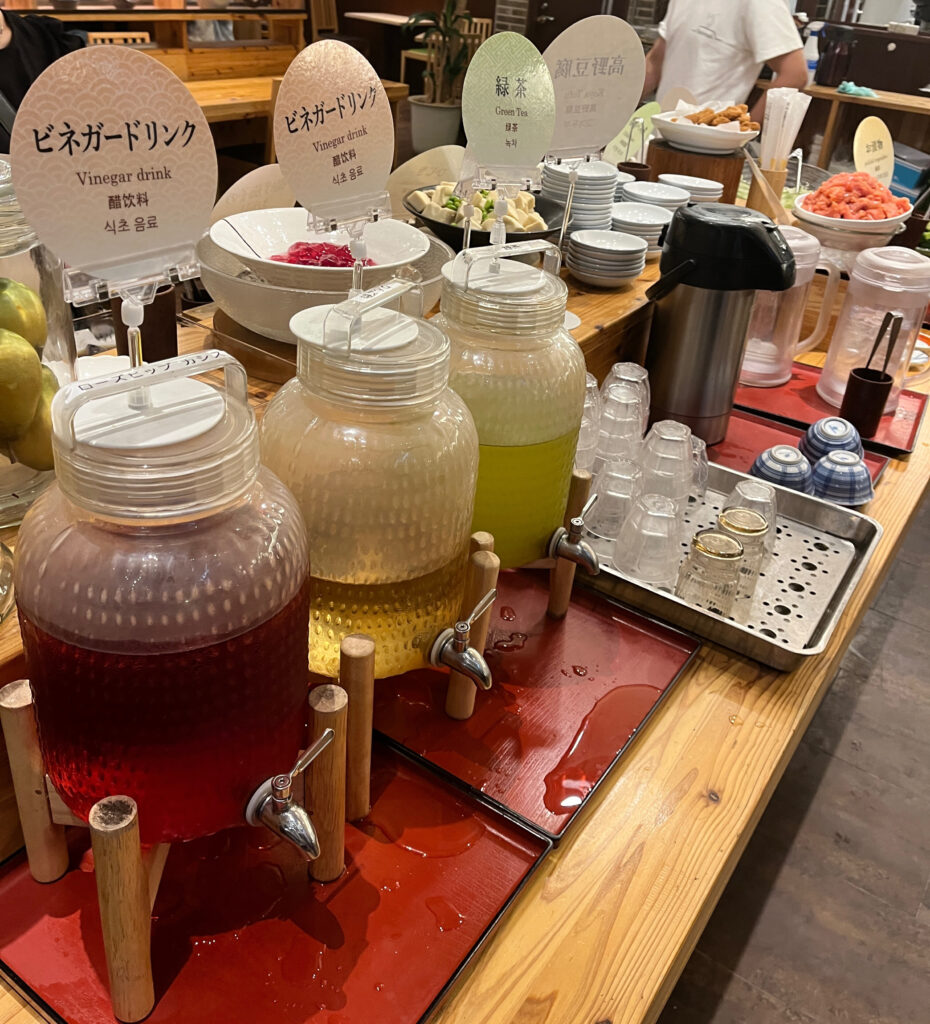 バイキングのドリンクコーナー