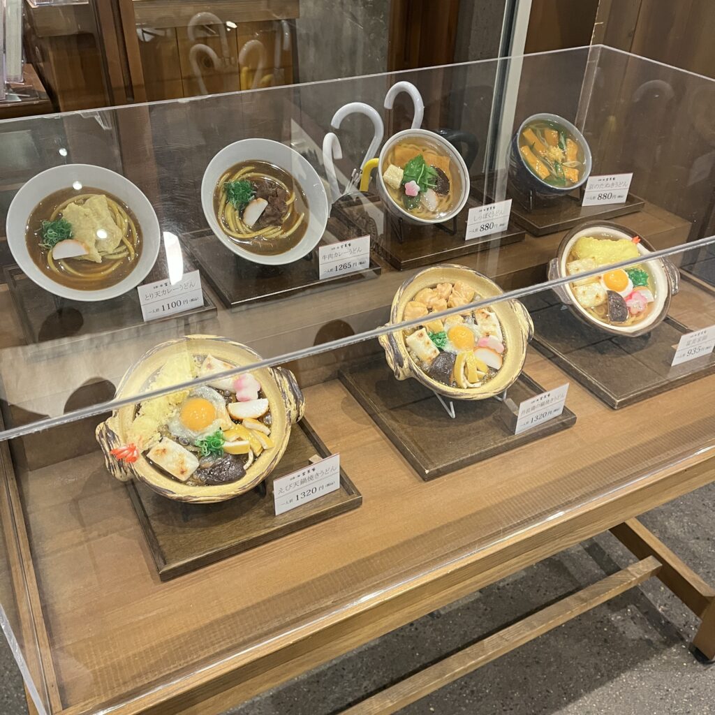 うどんのディスプレイ