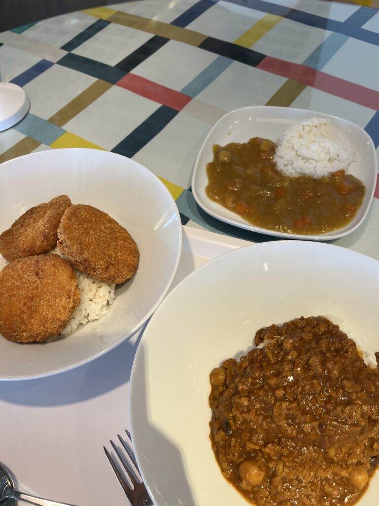 キーマカレー、チキンカツ丼、キッズプラントカレー